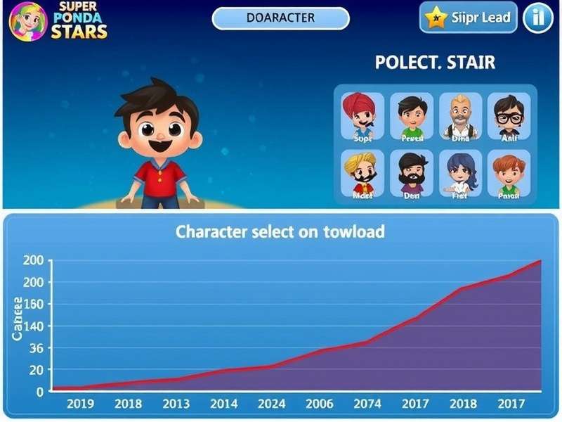 Super Ponda Stars gameplay screenshot showing colorful characters and environments