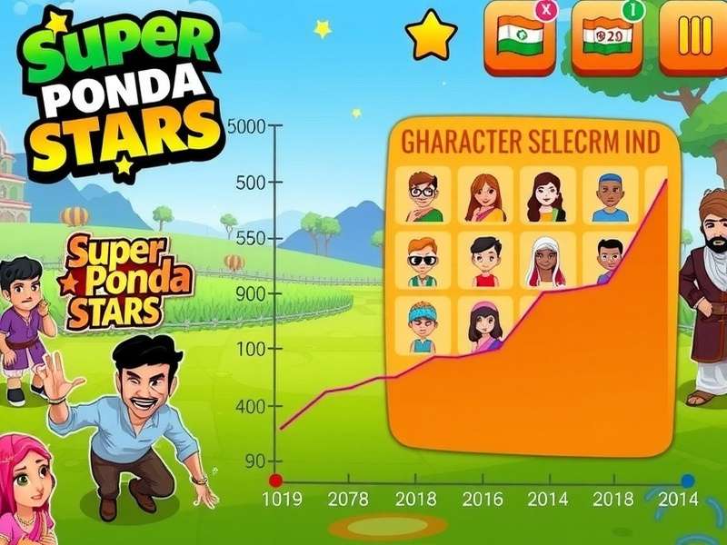 Super Ponda Stars character selection screen showing diverse Indian-inspired avatars